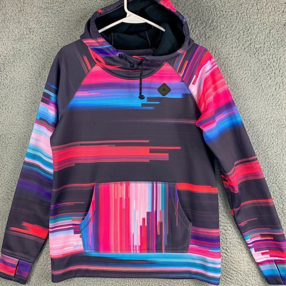 Burton Dryride Hoodie Womens Medium Black Outdoor Hike Run Camp Thumb Holes - Picture 1 of 13
